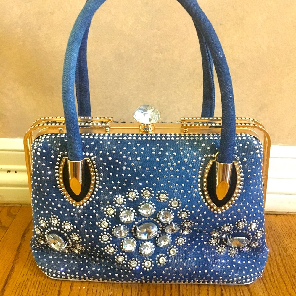 ❌SOLD❌ Jean Denim & Rhinestone Purse